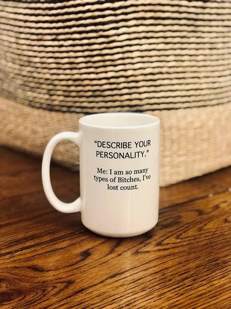 Niftae Thriftae - Describing My Personality Ceramic Mug